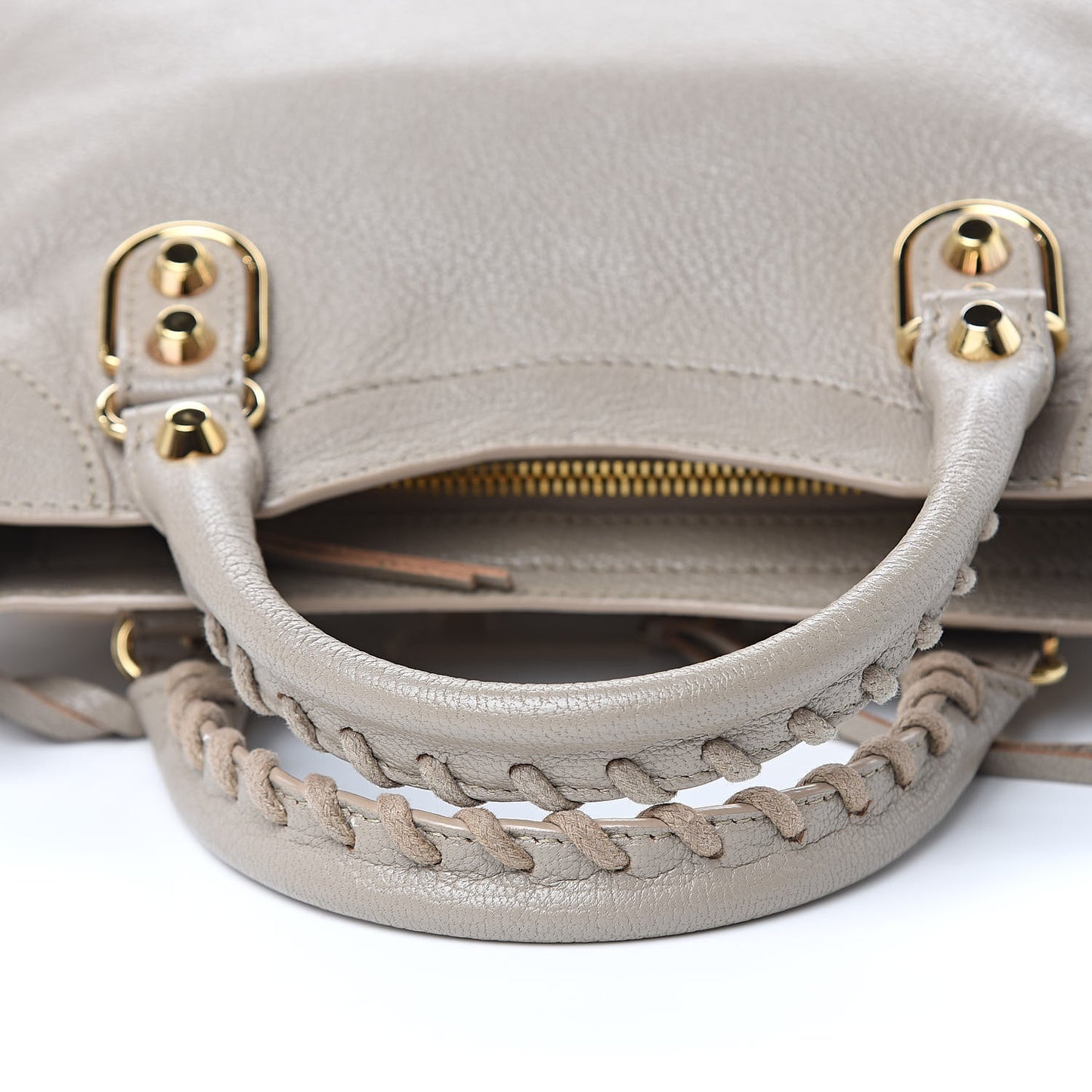 Chevre Gold Metallic Edge Hardware Mini City Beige Dune Argille