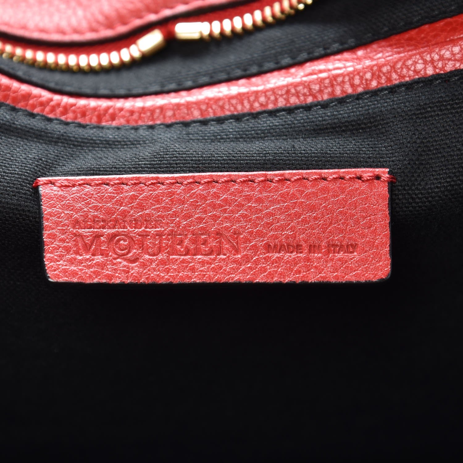 Alexander McQueen Calfskin Large Skull Padlock Zip Around Tote Red 6 of 14