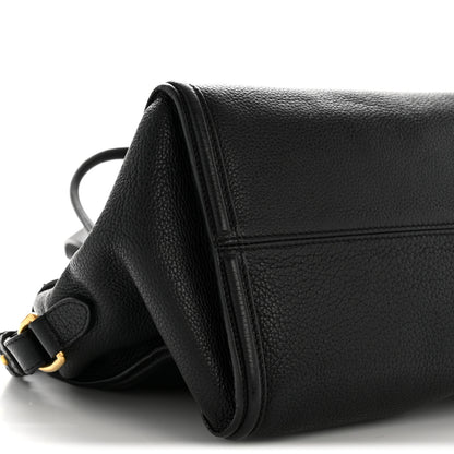 Alexander McQueen Pebbled Calfskin Small Skull Padlock Zip Around Tote Black 9 of 14