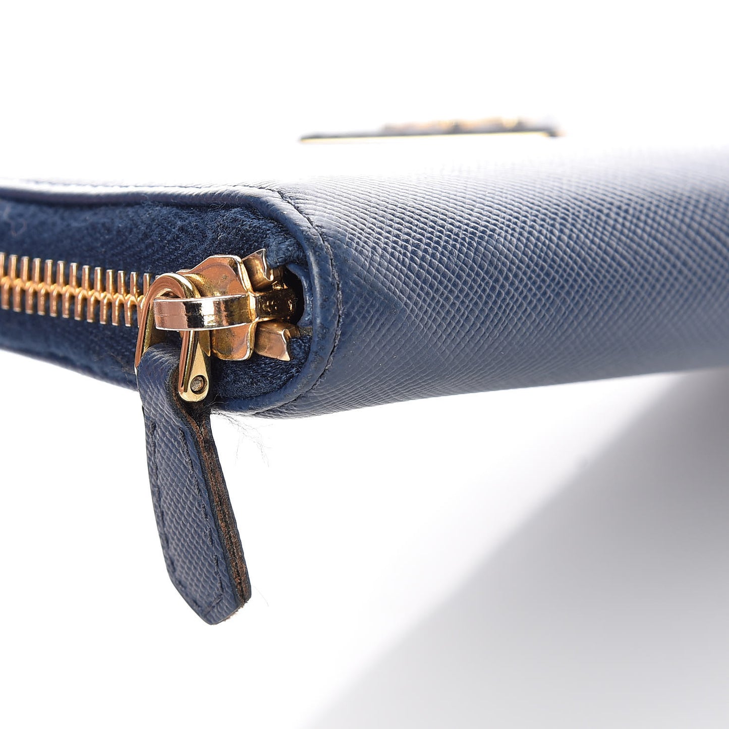 Saffiano Triangle Zip Around Wallet Blue