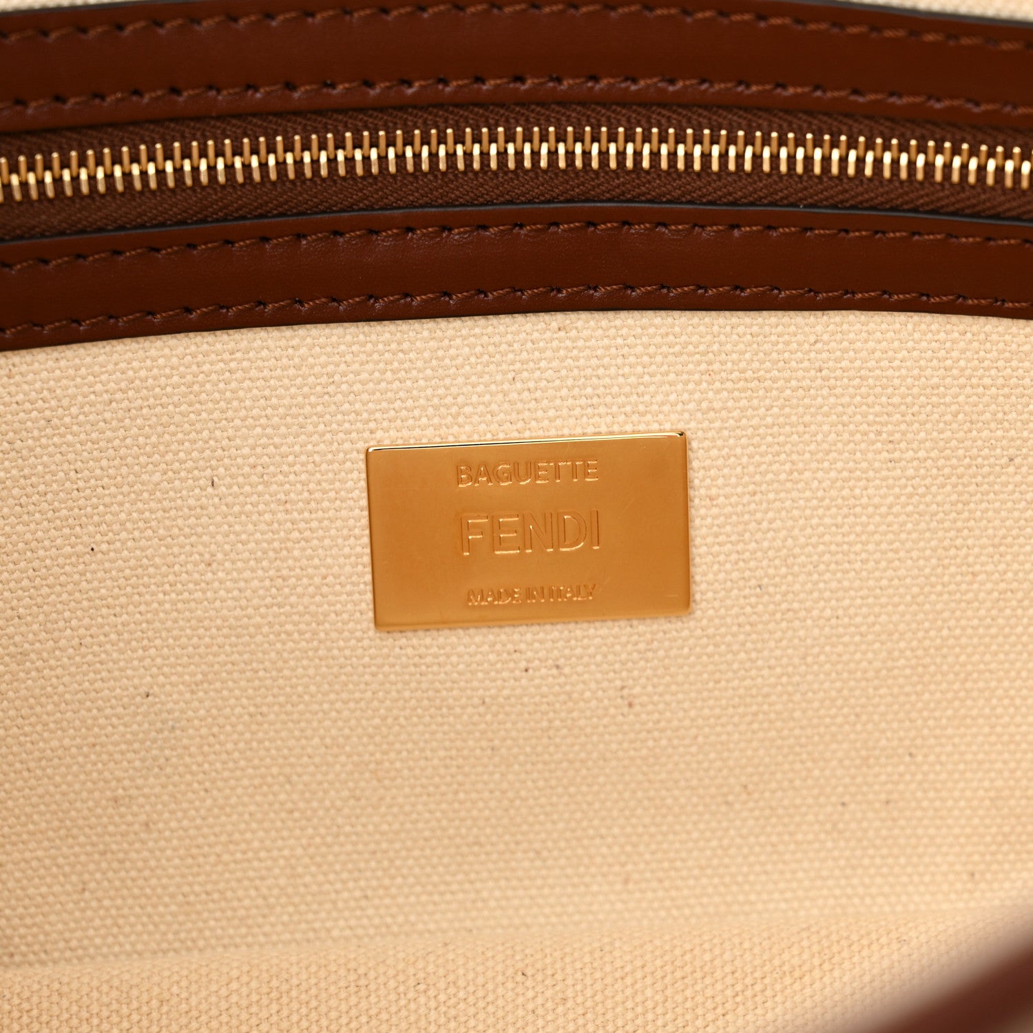 Fendi Sardinian Jacquard Vitello King FF 1974 Embroidered Baguette Corda Praline 6 of 10