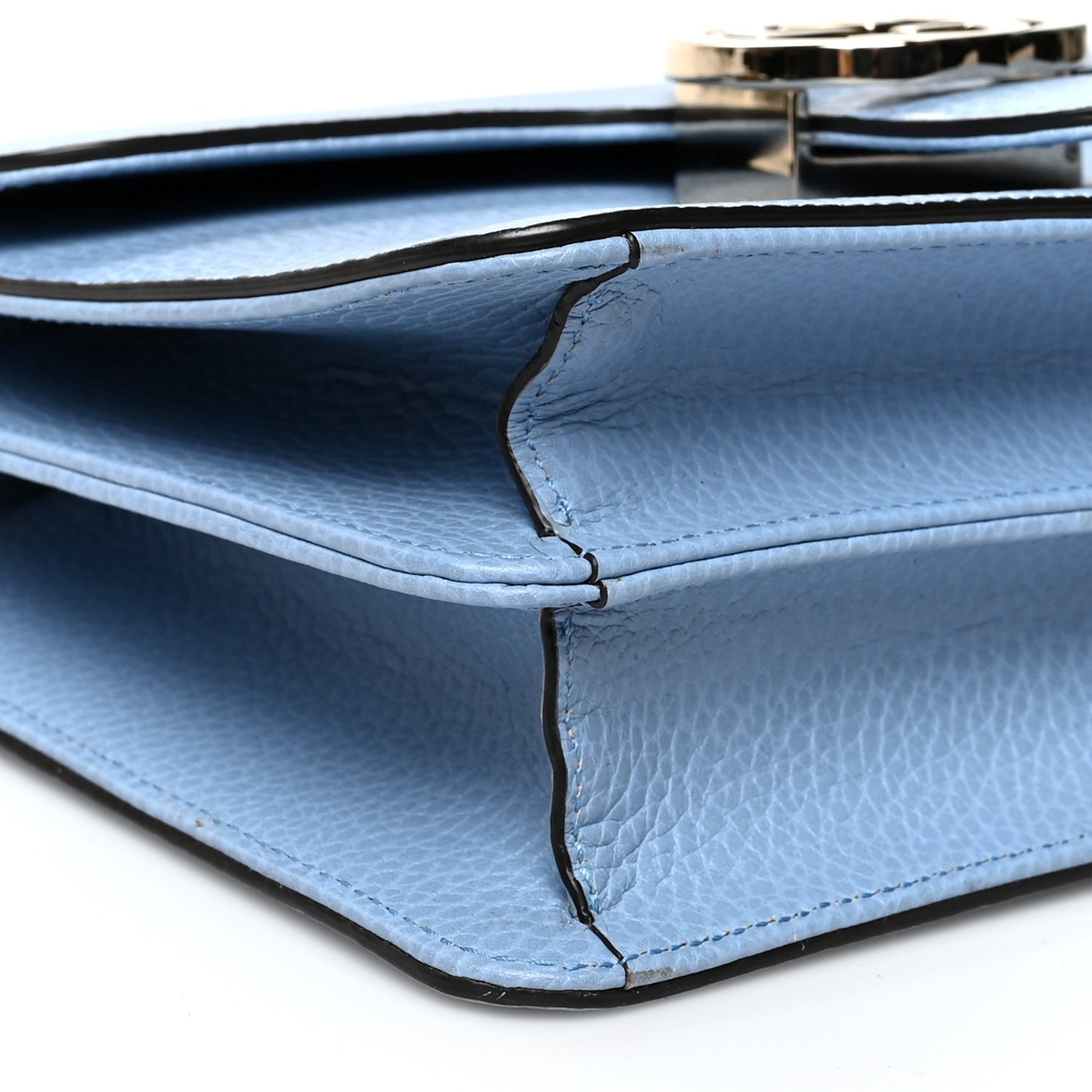 Dollar Calfskin Small Interlocking G Shoulder Bag Mineral Blue
