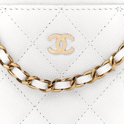 Chanel Caviar Quilted Small Vanity Case With Chain White 8 of 10