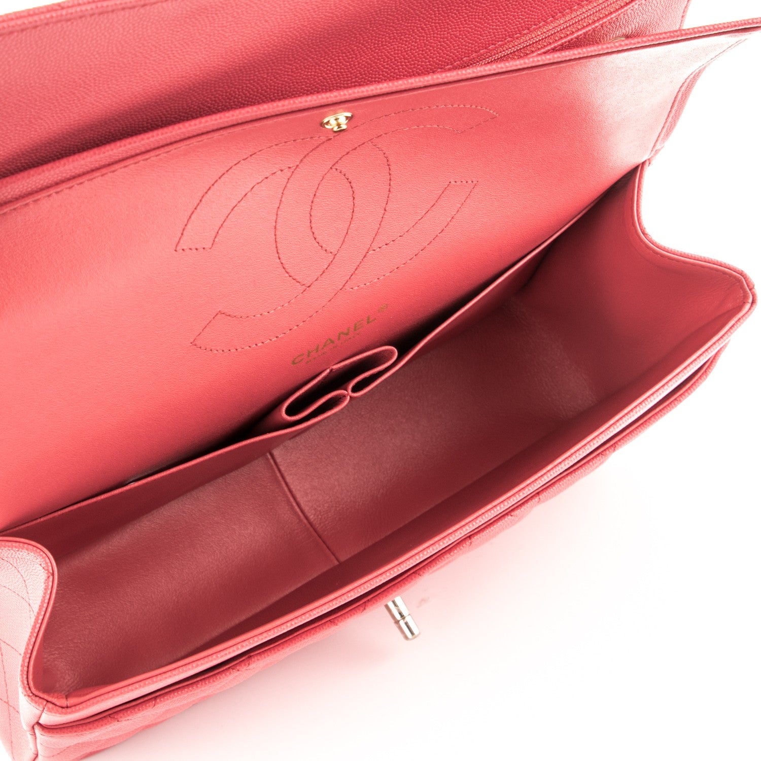 Chanel Caviar Quilted Jumbo Double Flap Dark Pink 5 of 8