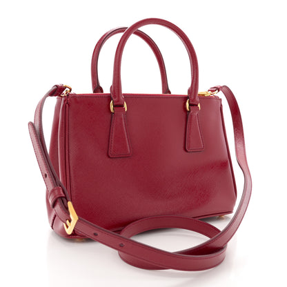Prada Saffiano Vernice Mini Galleria Double Zip Tote Scarlatto 3 of 11