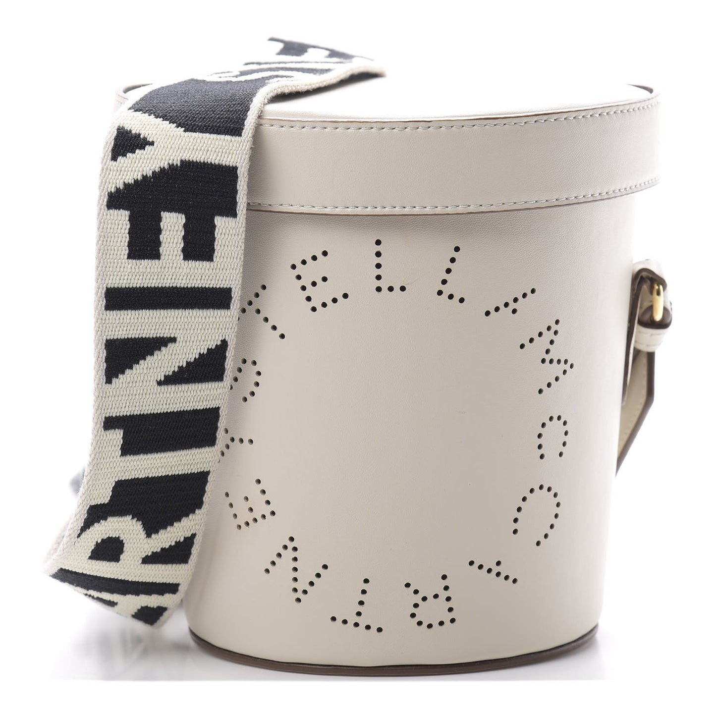 Eco Soft Alter Nappa Perforated Logo Bucket Bag White