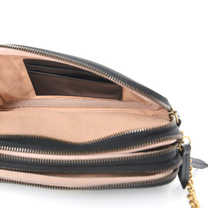 Gucci Calfskin Matelasse Mini GG Marmont Chain Crossbody Bag Black 5 of 13