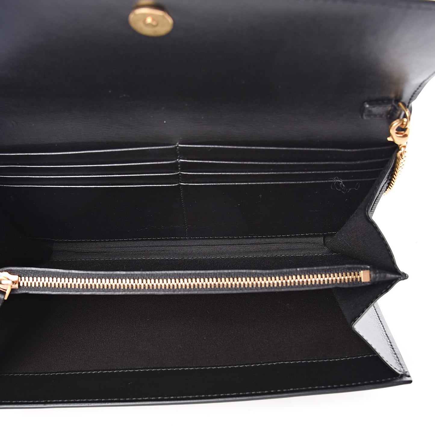 Calfskin 90's Vintage Logo Chain Evening Bag Black