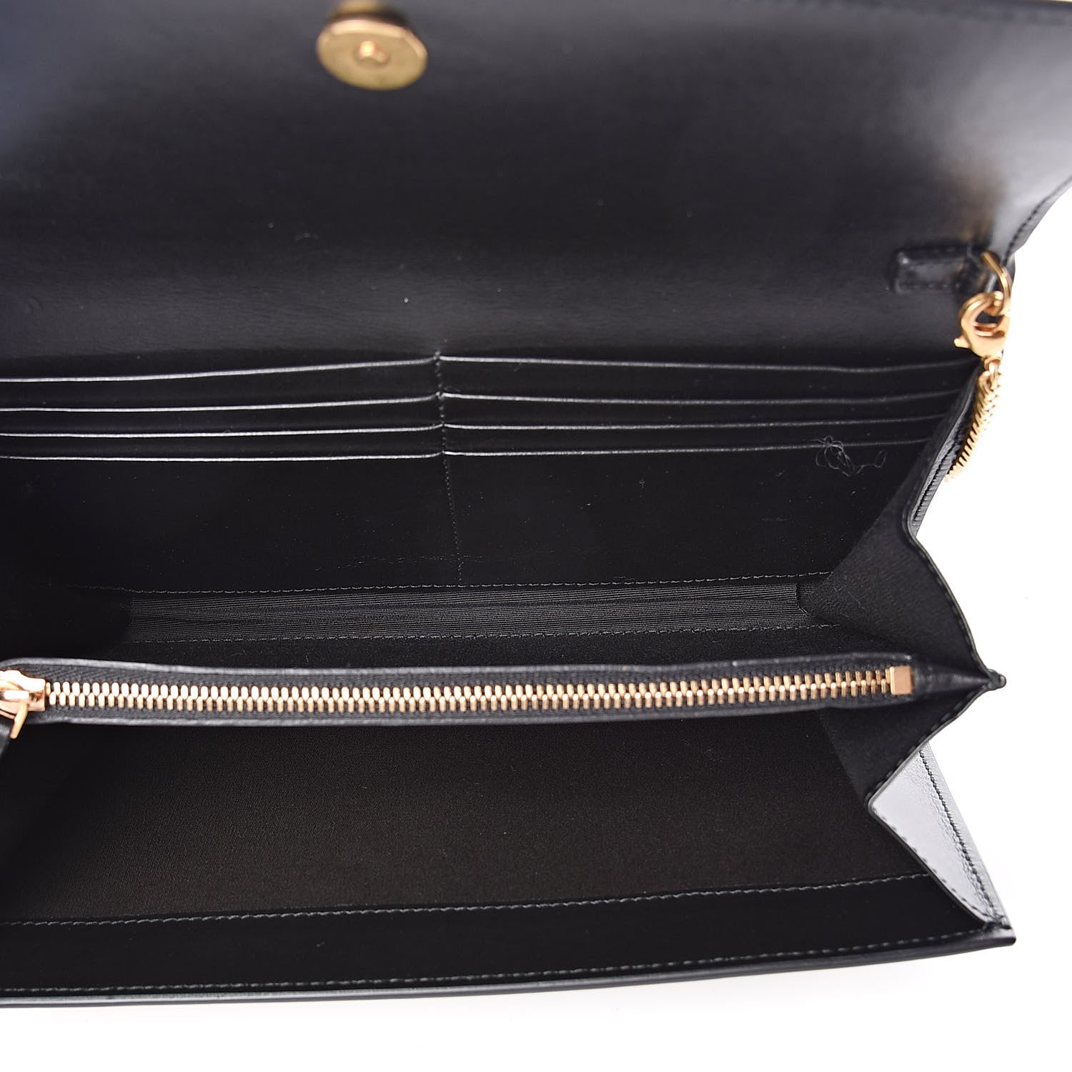 Versace Calfskin 90's Vintage Logo Chain Evening Bag Black 5 of 9