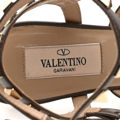 Valentino Garavani Calfskin Nappa Rockstud Gladiator 105mm Sandals 35.5 Brown 7 of 7