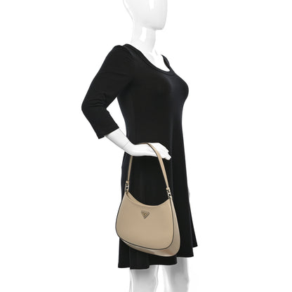 Prada Spazzolato Cleo Shoulder Bag Deserto Black 2 of 9