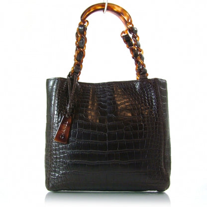 Chanel Matte Alligator Petit Shopper Cocoa 1 of 11