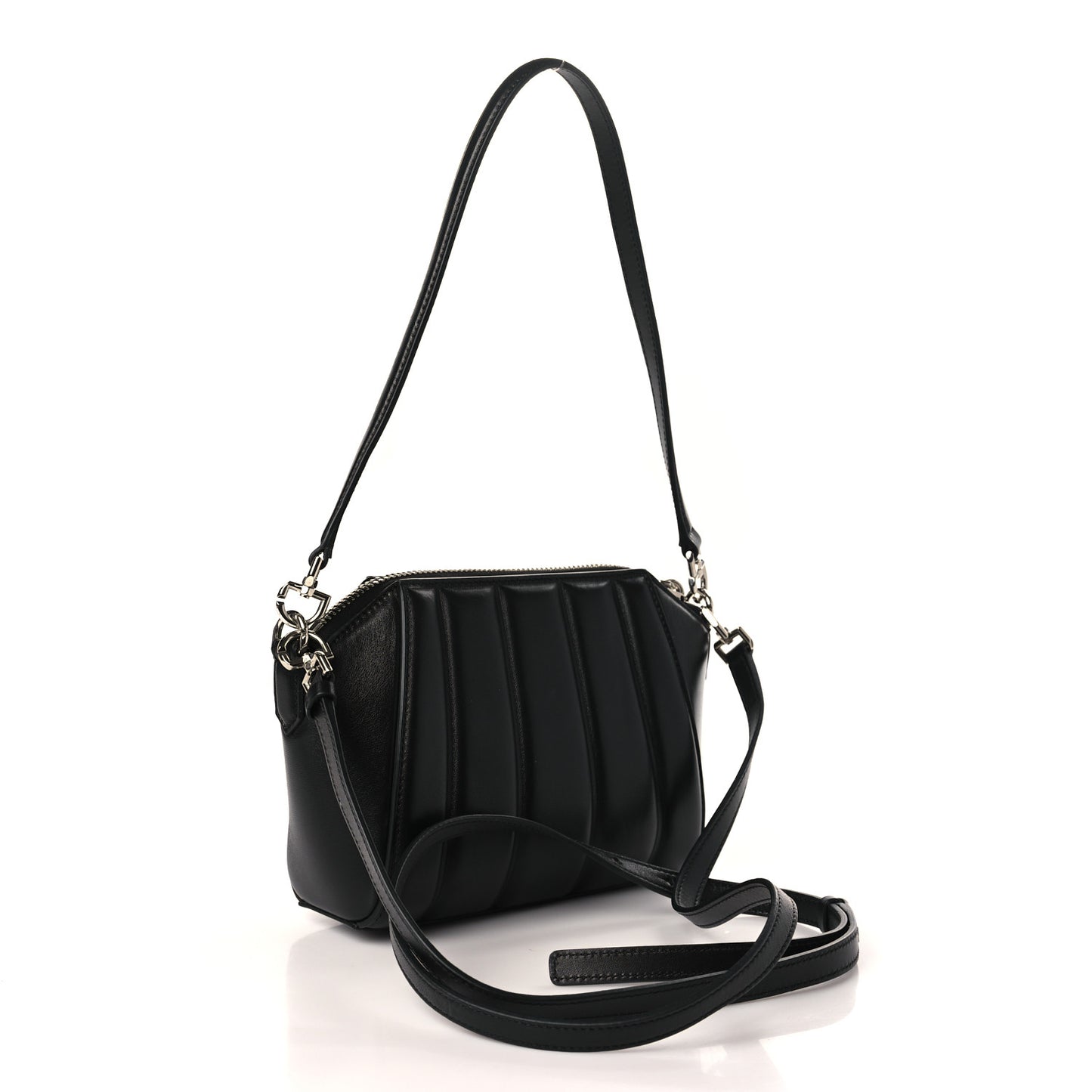 Calfskin XS Lock Antigona Shoulder Bag Black