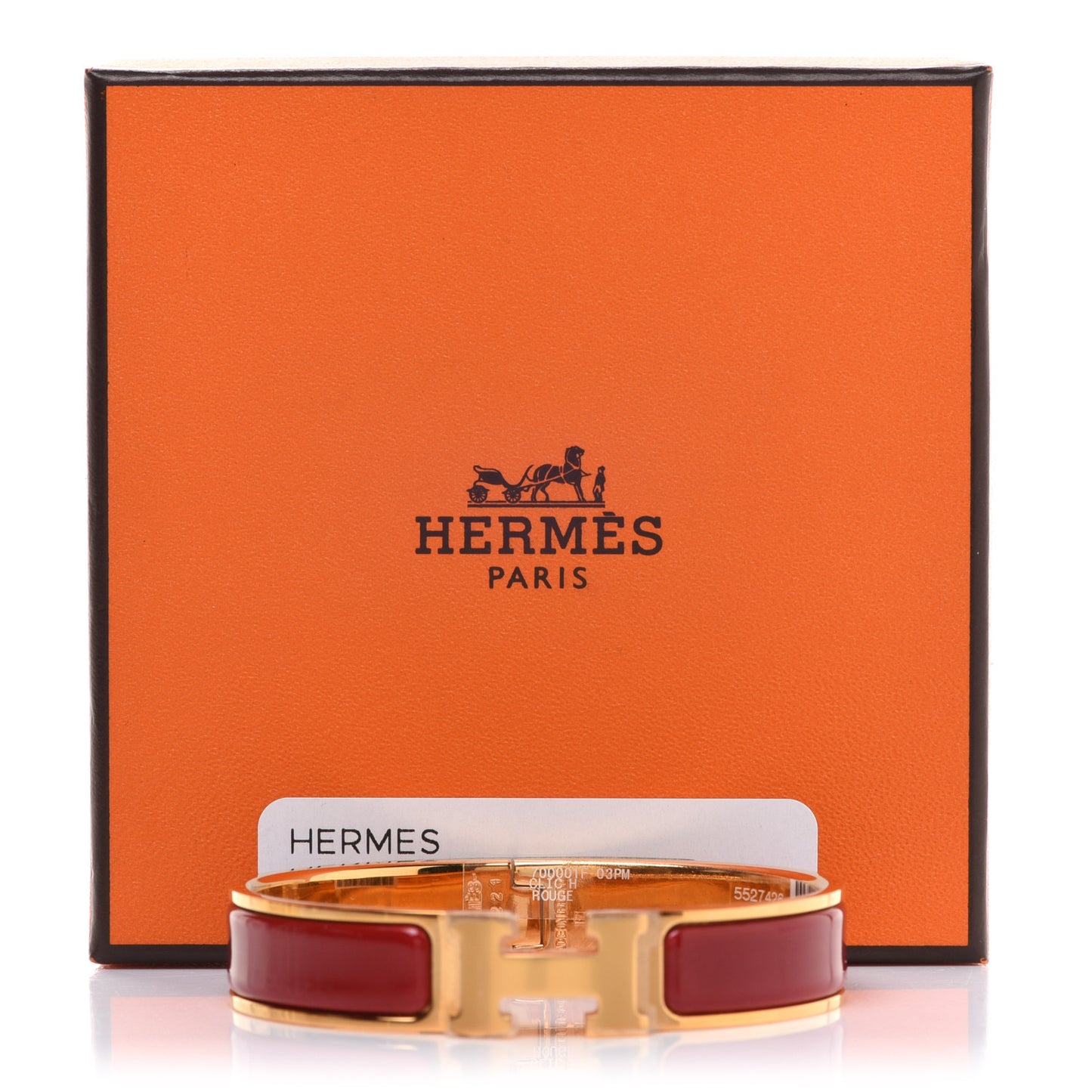 Enamel Narrow Clic Clac H Bracelet PM Rouge