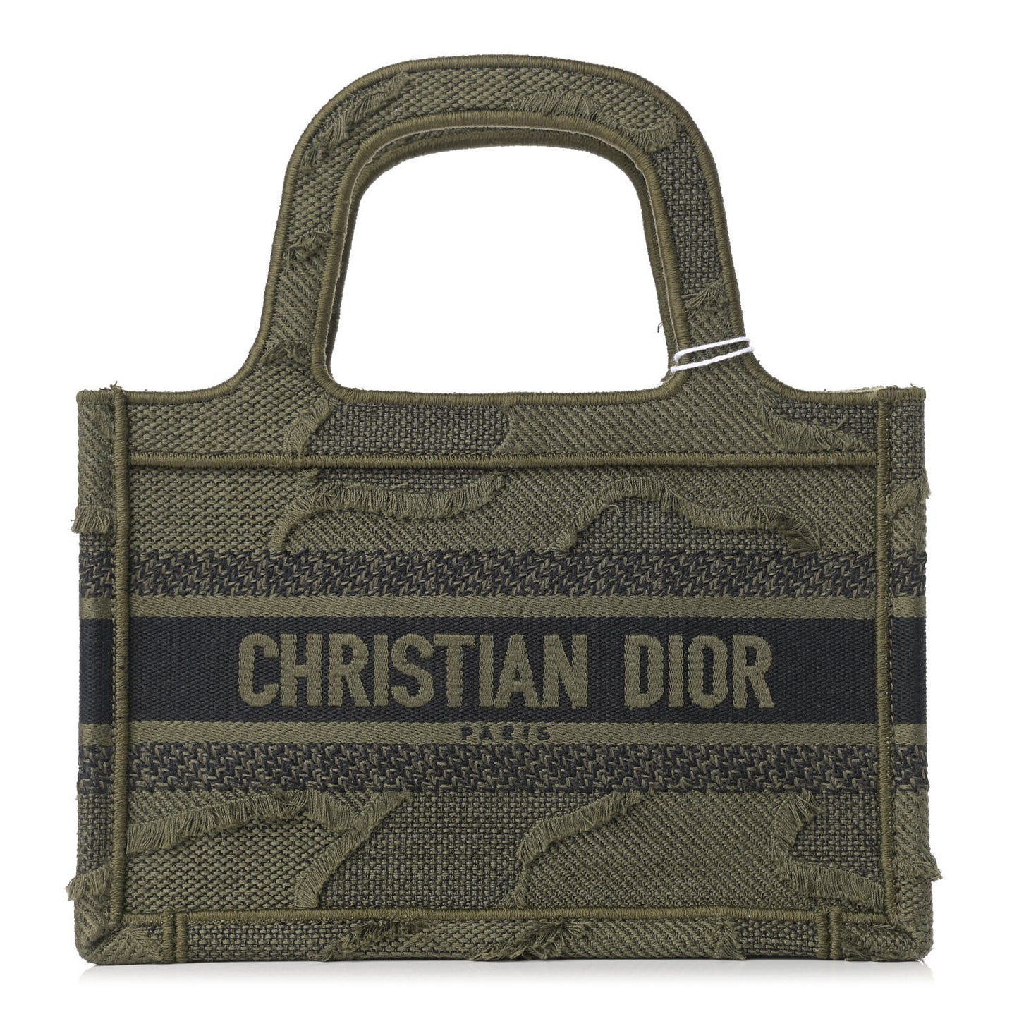 Canvas Embroidered Camouflage Mini Book Tote Green