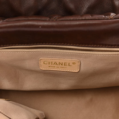 Chanel Lambskin Bubble Quilt Accordion Flap Dark Brown 5 of 9