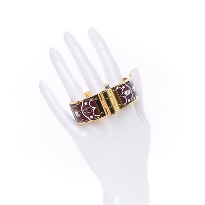 Hermes Enamel Printed Wide Flacons Bandana Hinged Bracelet S Tropical Club 2 of 7