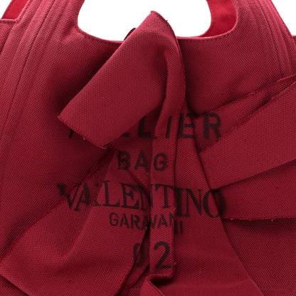 Valentino Garavani Canvas Atelier 02 Bow Edition Small Tote Bag Red 8 of 12