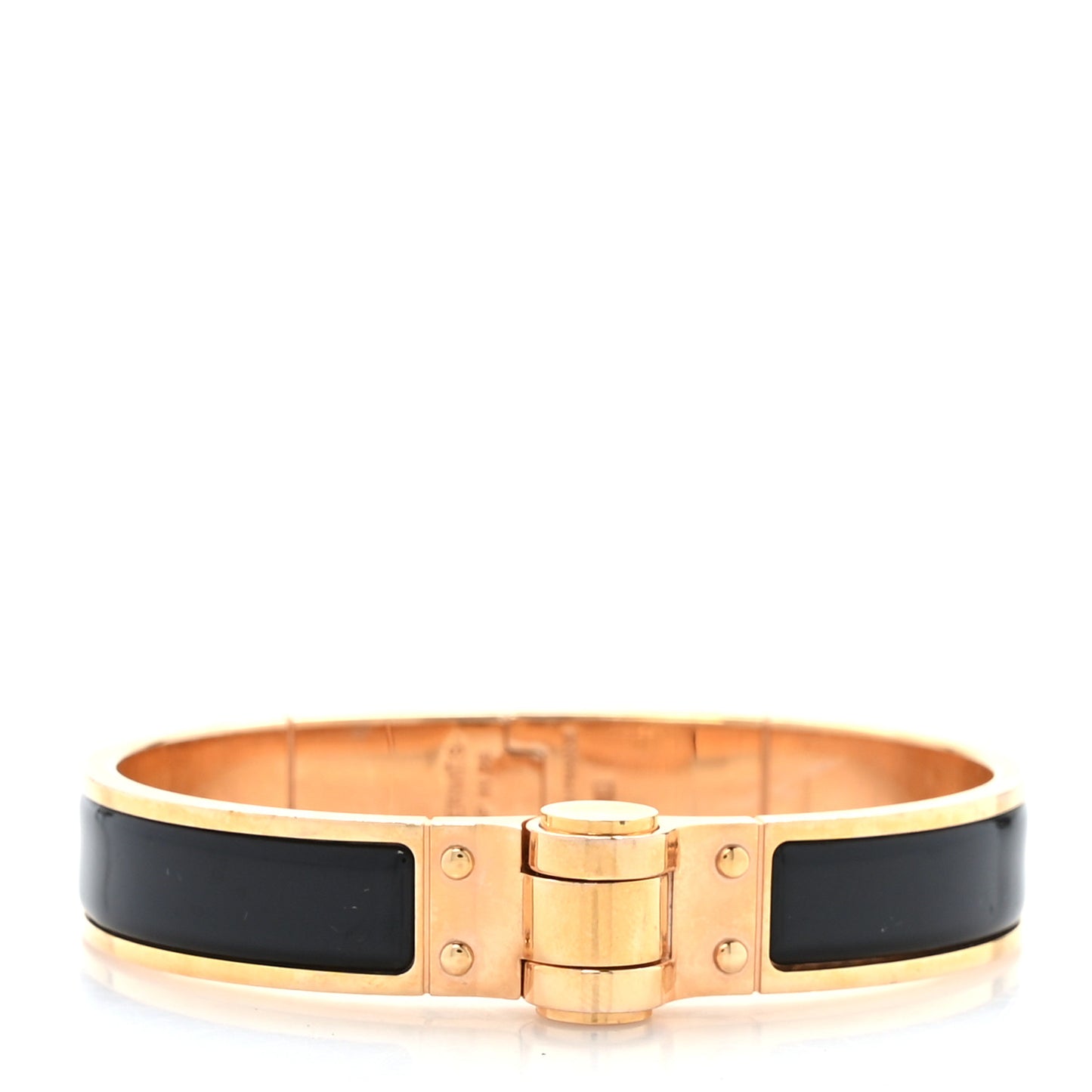 Enamel Charniere Uni Narrow Hinged Bracelet S Black