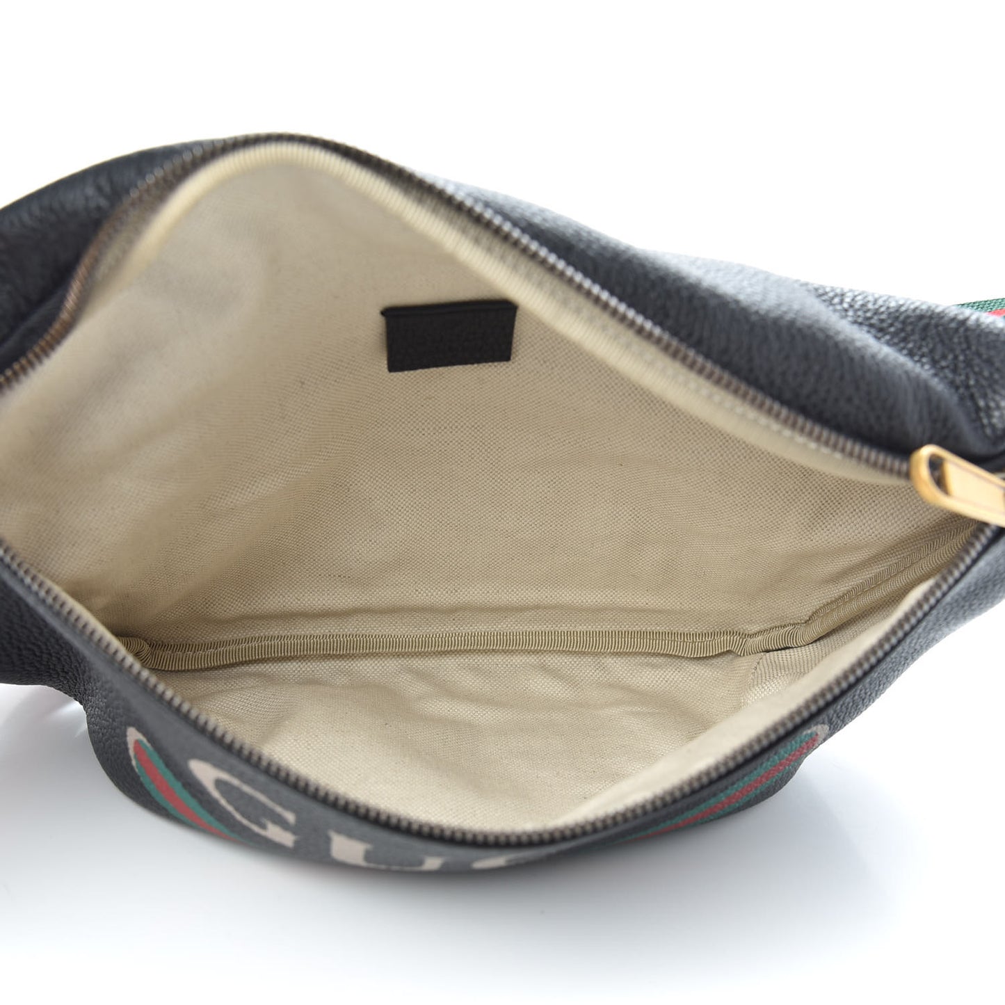 Grained Calfskin Logo Belt Bag Black