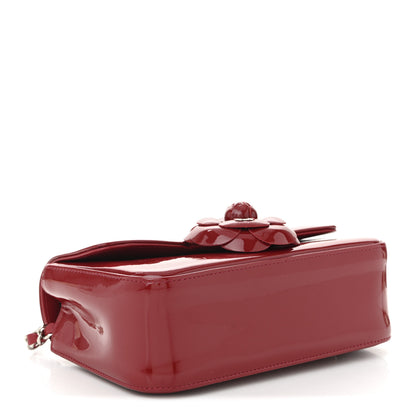 Chanel Patent Calfskin Small Camellia Flap Red 4 of 11