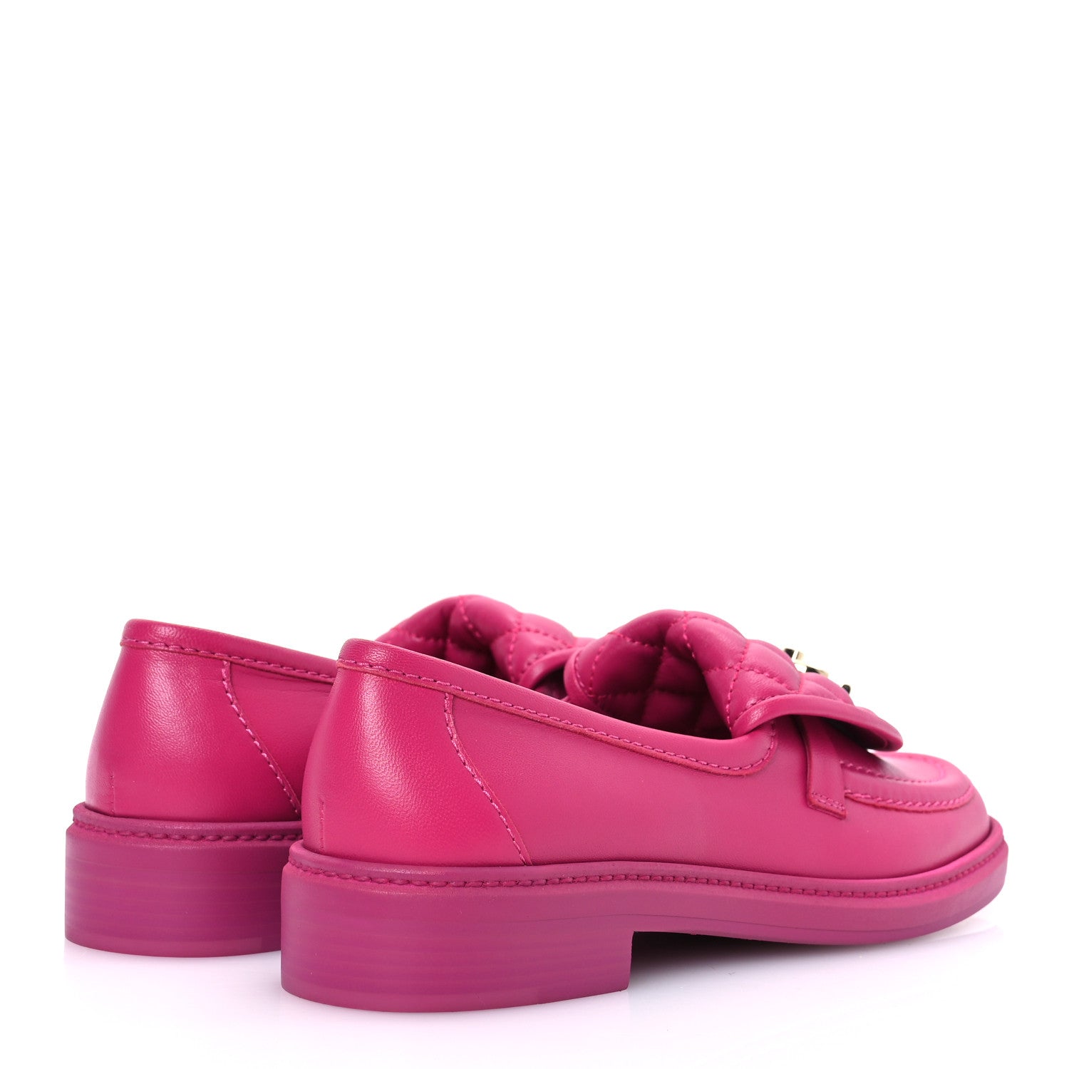 Chanel Lambskin Quilted CC Turnlock Loafers 37 Fuchsia 5 of 12