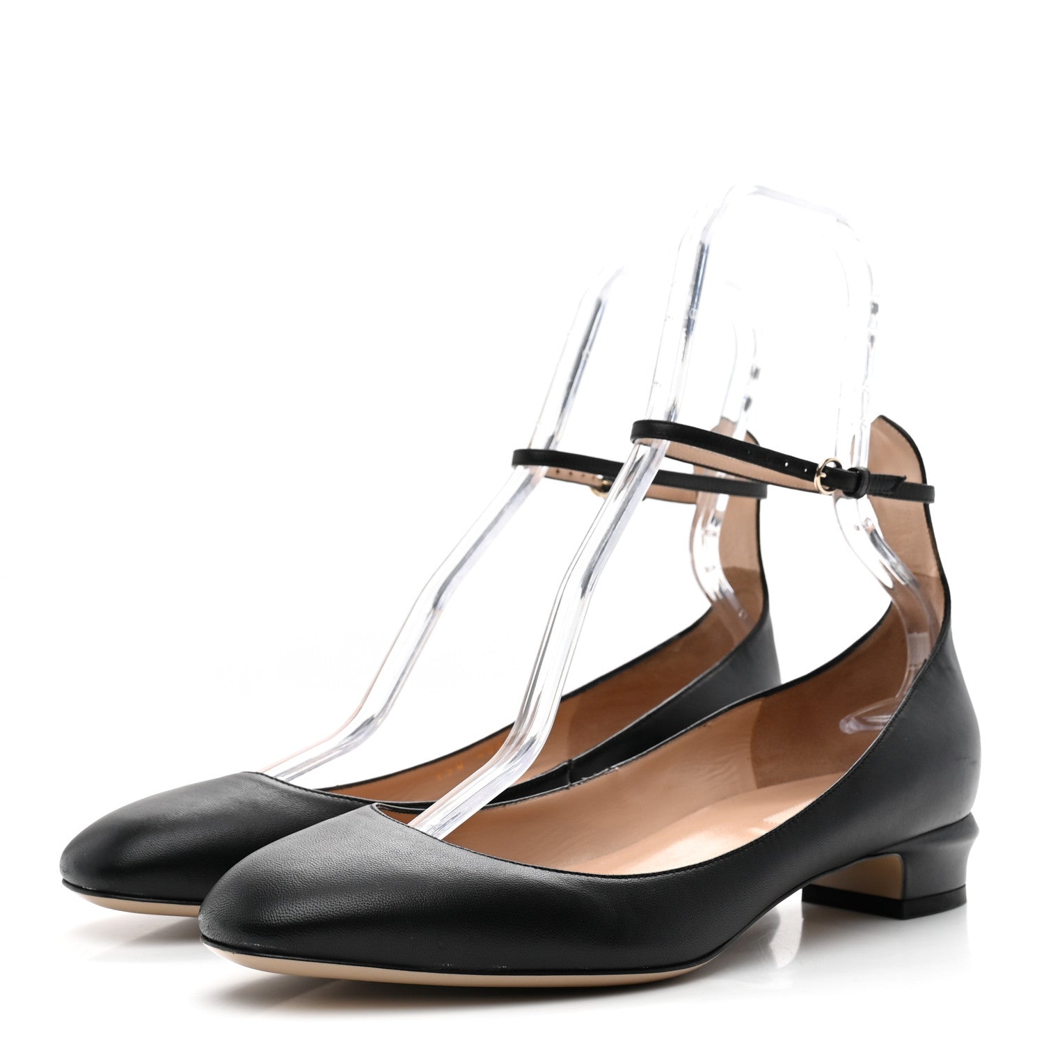 Valentino Garavani Calfskin Ballerina Ankle Strap Flats 40.5 Black 4 of 9