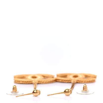 Chanel CC Drop Earrings Matte Gold 3 of 6