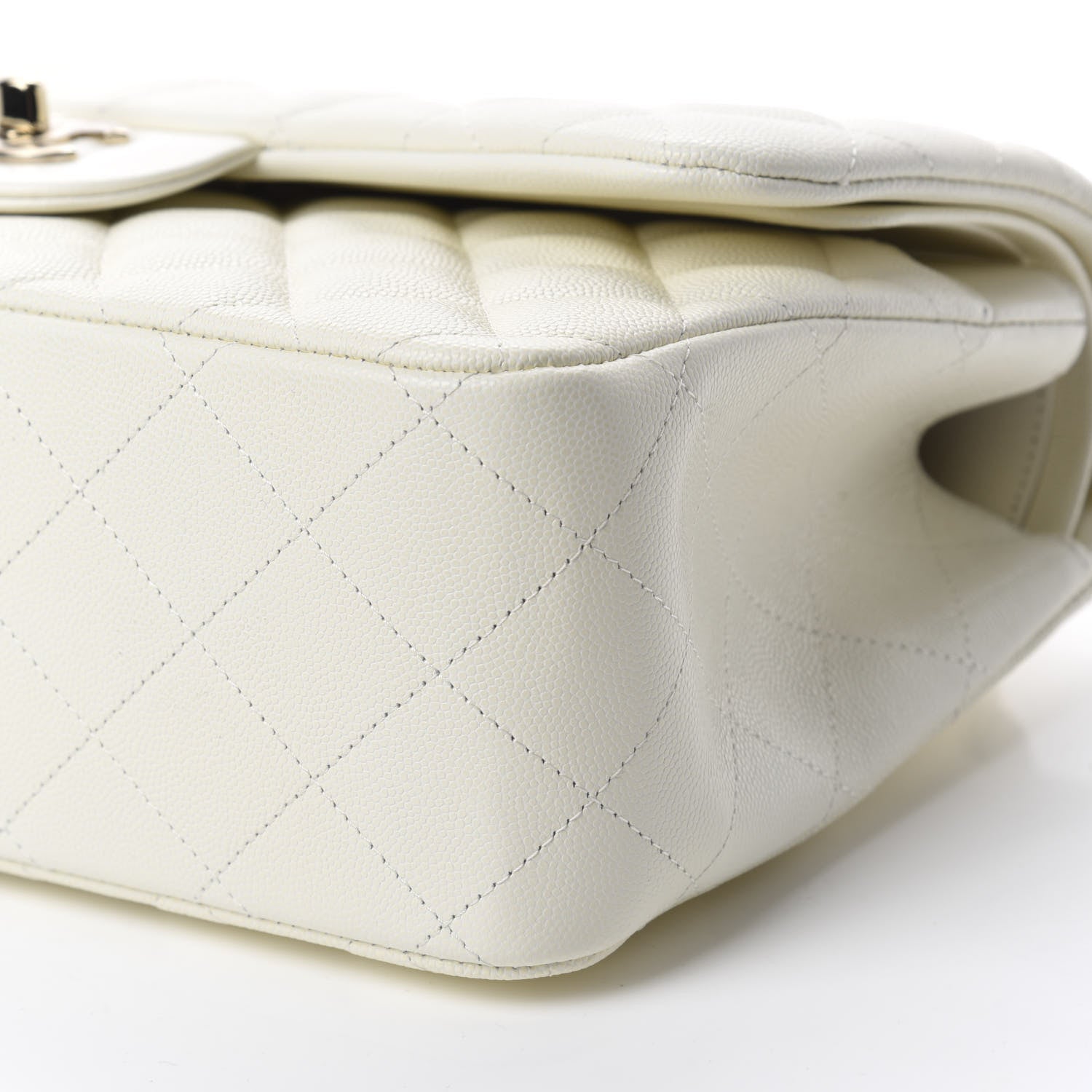 Chanel Caviar Quilted Jumbo Double Flap White 7 of 11