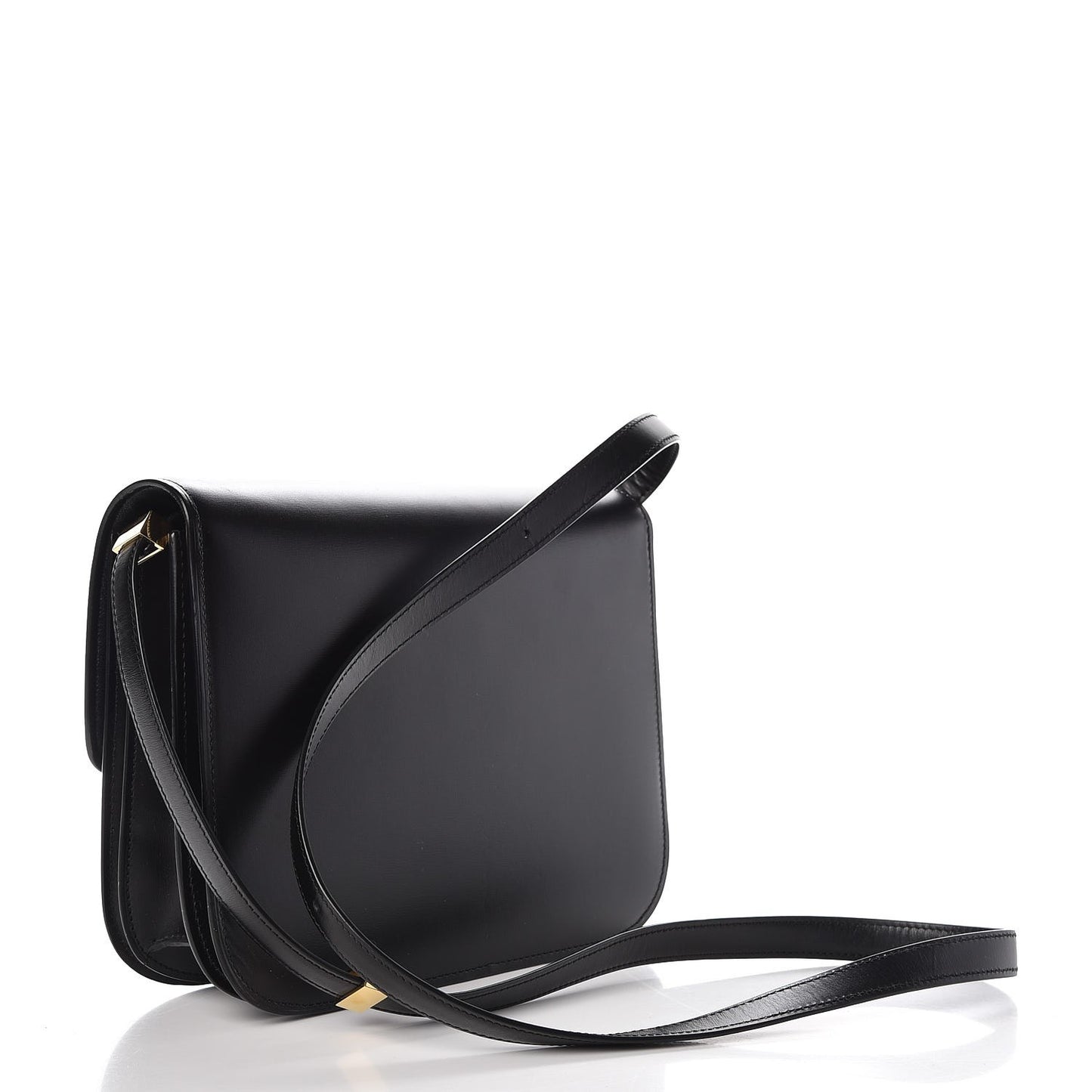 Box Calfskin Medium Classic Box Flap Bag Black
