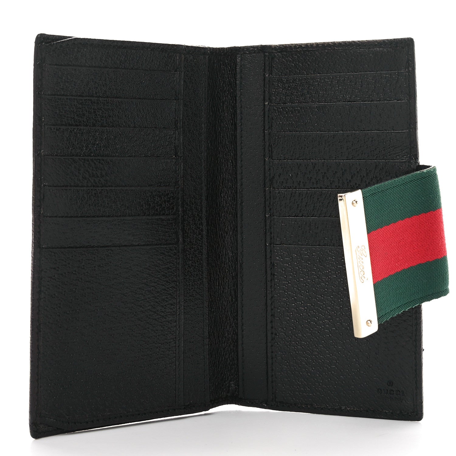 Gucci Monogram Ladies Web Continental Wallet Black 5 of 6