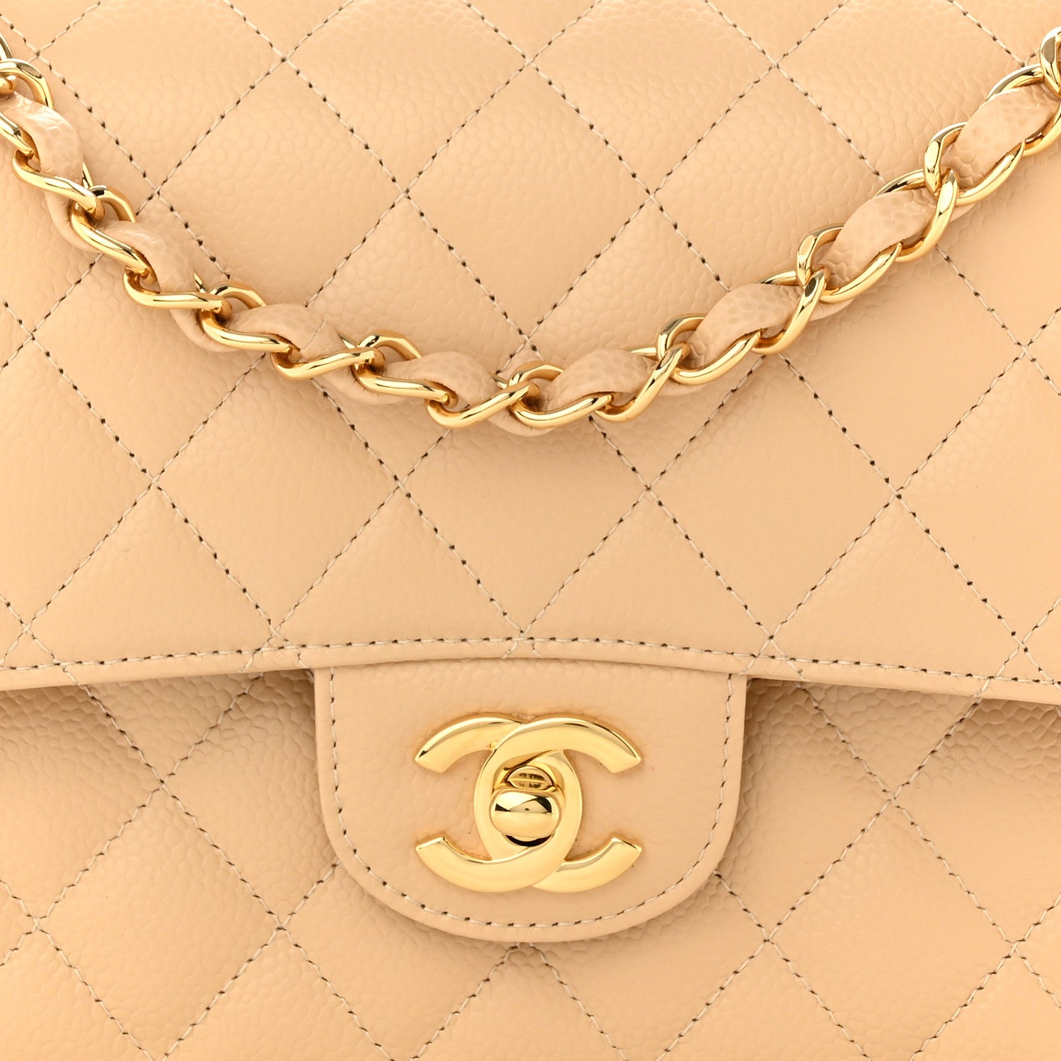 Chanel Caviar Quilted Medium Double Flap Beige Clair 8 of 12