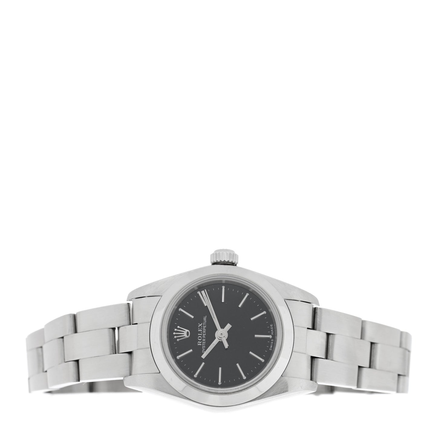 Stainless Steel 24mm Oyster Perpetual Watch Black 76080