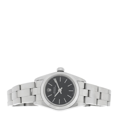 Rolex Stainless Steel 24mm Oyster Perpetual Watch Black 76080 2 of 4