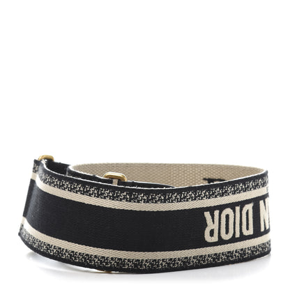 Christian Dior Canvas Embroidered Shoulder Strap Blue 2 of 5