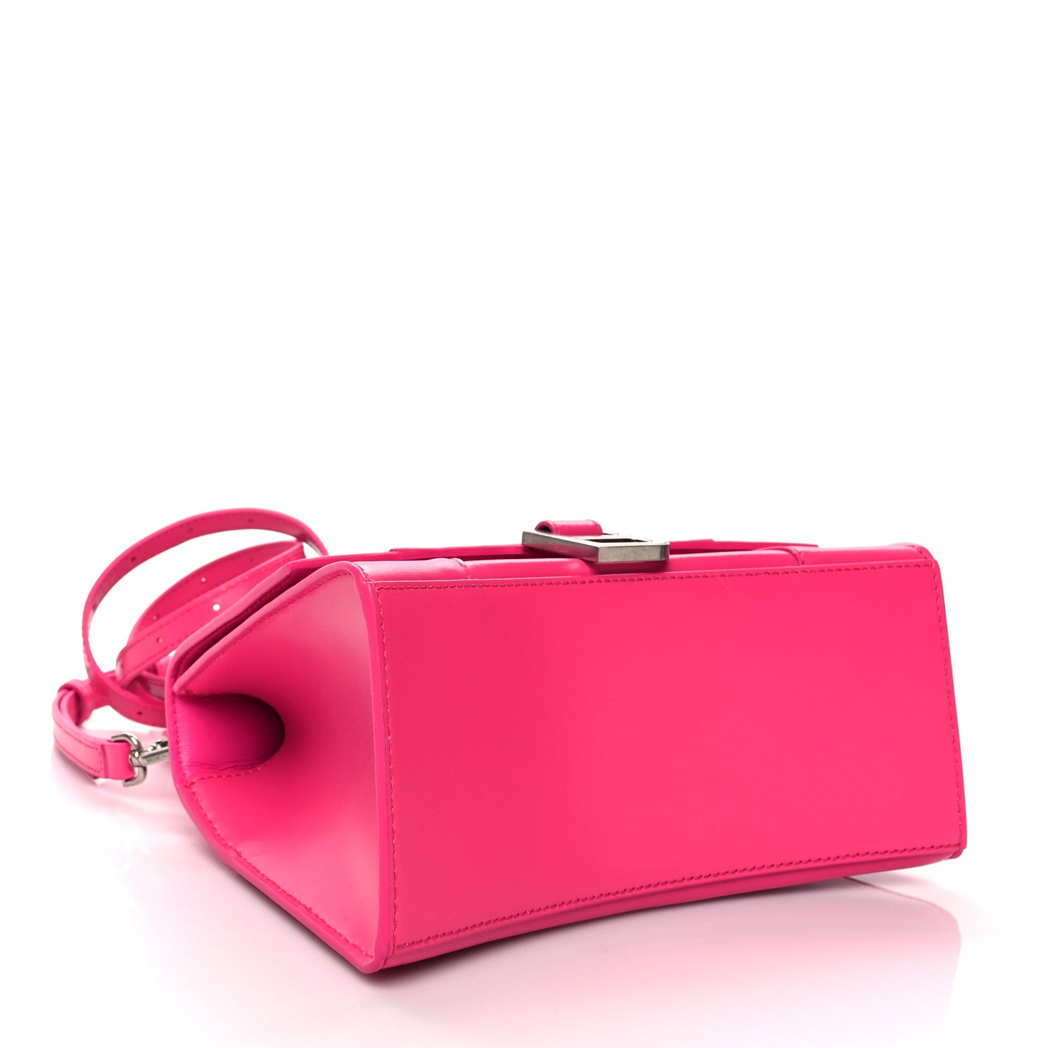 Balenciaga Shiny Box Calfskin Small Hourglass Top Handle Bag Acid Fuchsia 4 of 11