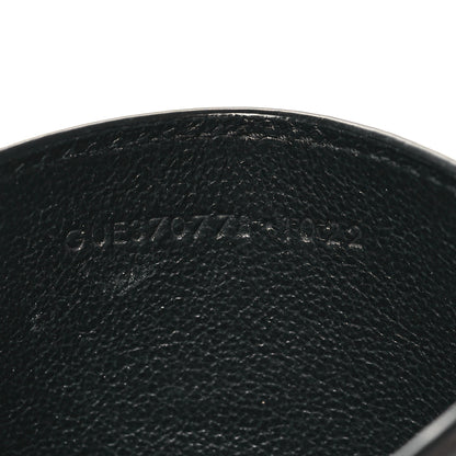 Saint Laurent Calfskin Lambskin Snakeskin Embossed Monogram Credit Card Case Black White 7 of 9