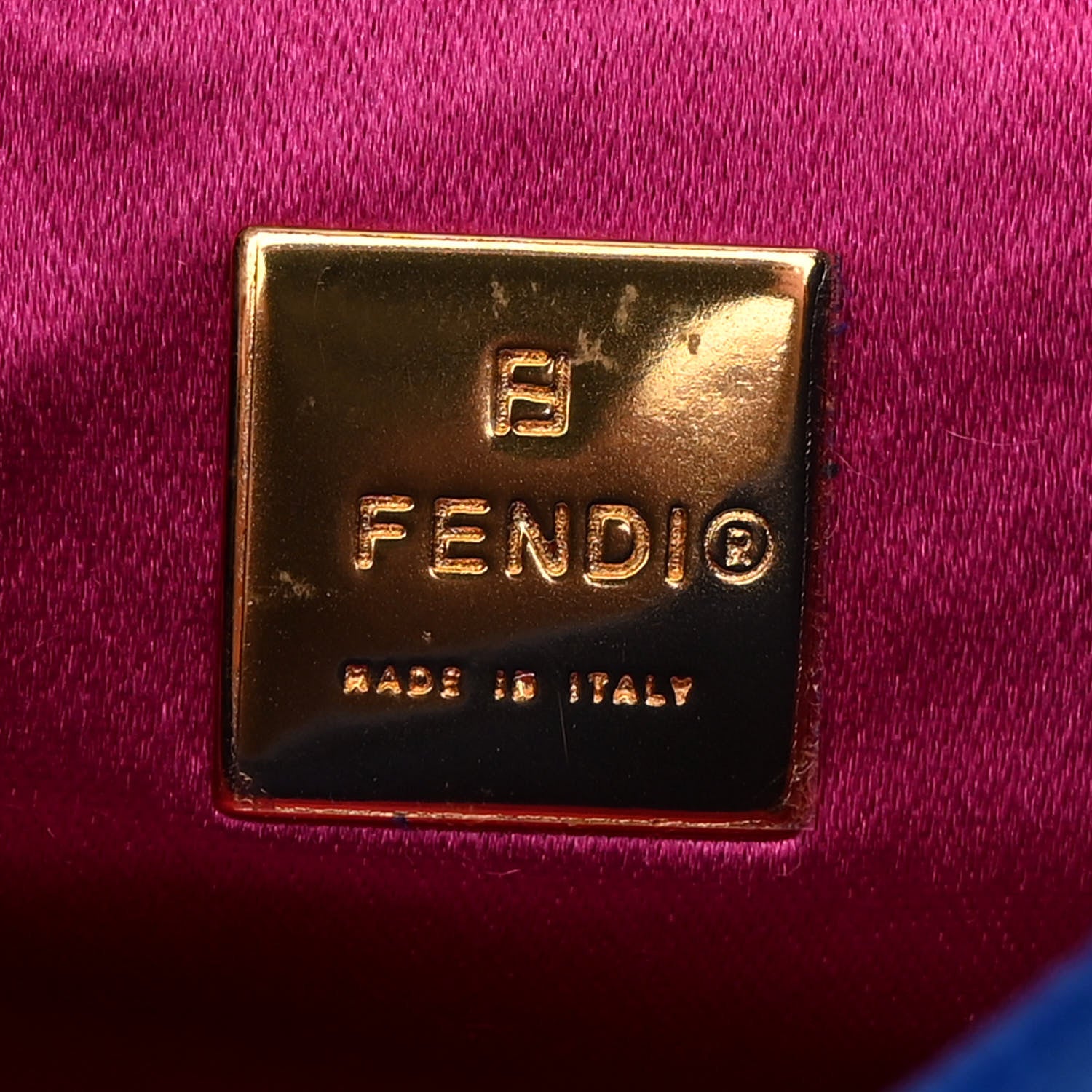 Fendi Suede Mini Half Moon Baguette Blue 6 of 13