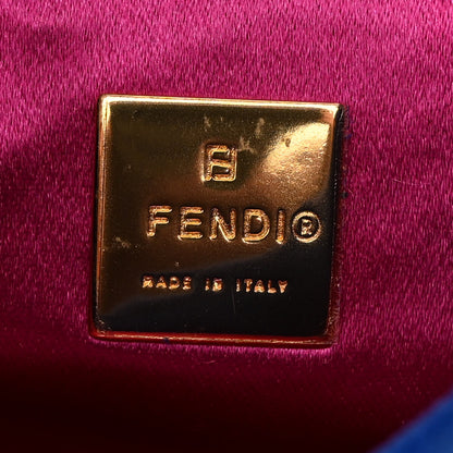 Fendi Suede Mini Half Moon Baguette Blue 6 of 13