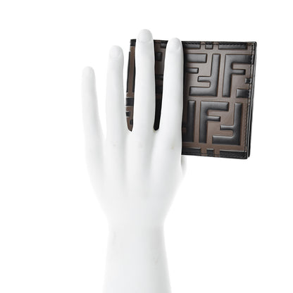 Fendi Vitello FF 1974 Embossed Bi-Fold Wallet Maya Black 2 of 8