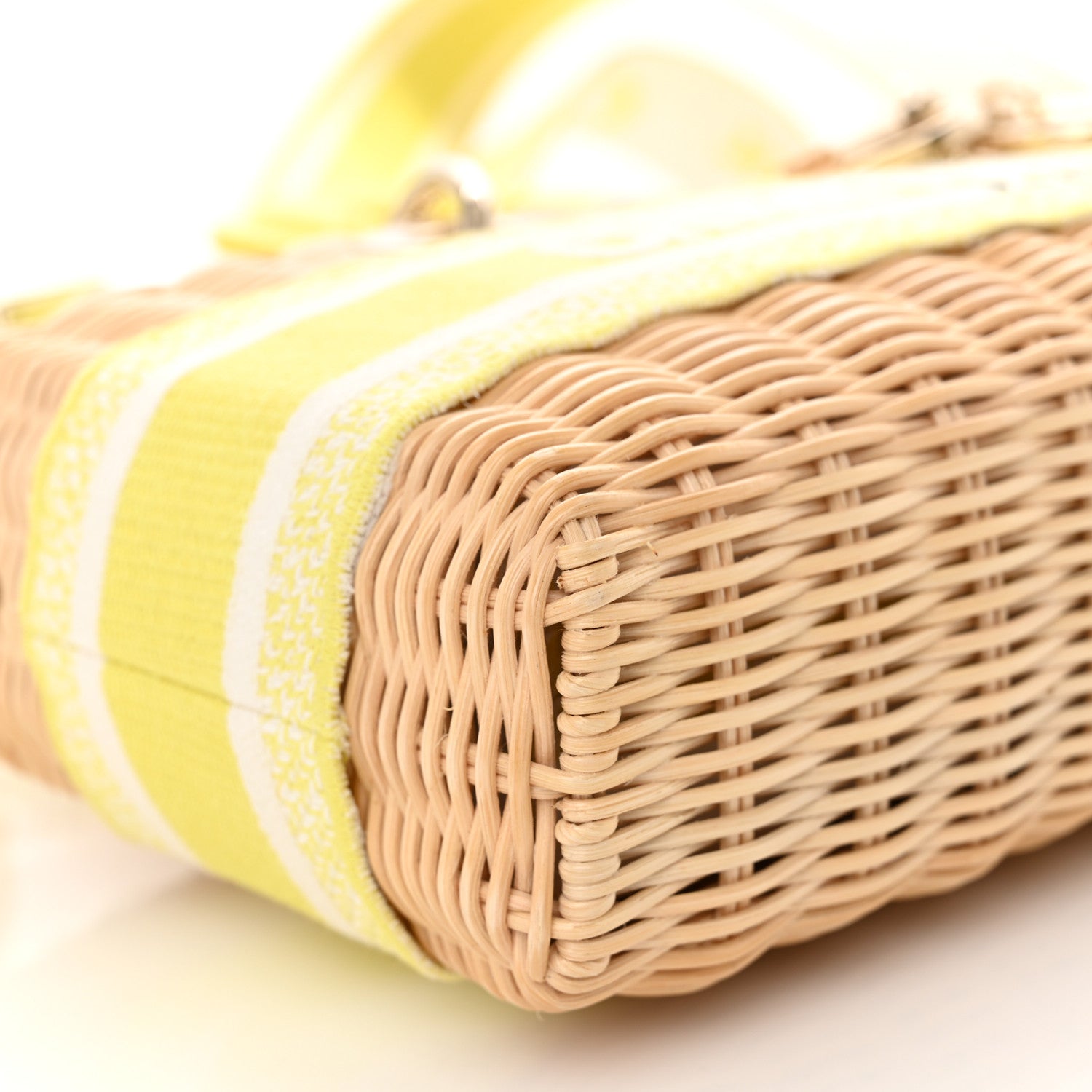 Christian Dior Wicker Oblique Dioriviera Medium Lady D-Joy Bag Natural Fluorescent Yellow 9 of 11