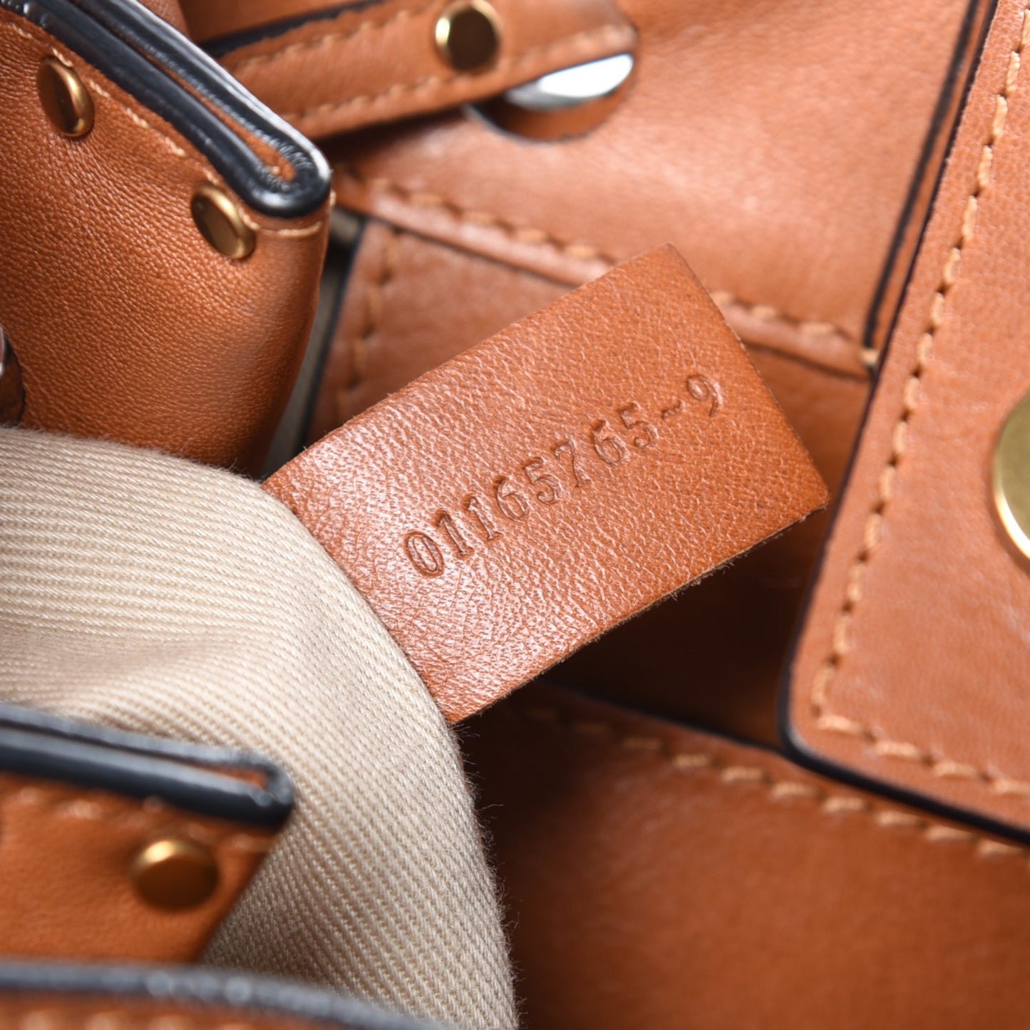 Studded Small Inez Drawstring Bag Caramel