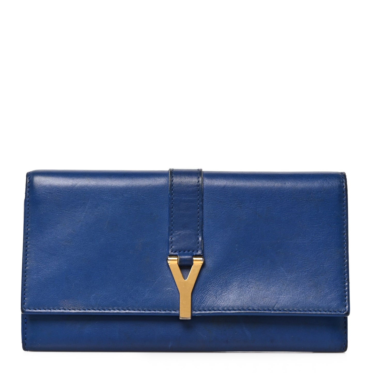 Calfskin Classic Y Ligne Clutch Royal Blue