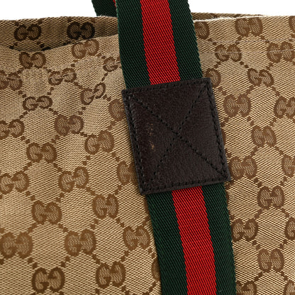Gucci GG Monogram Medium Web Handle Vertical Tote Dark Brown 12 of 12