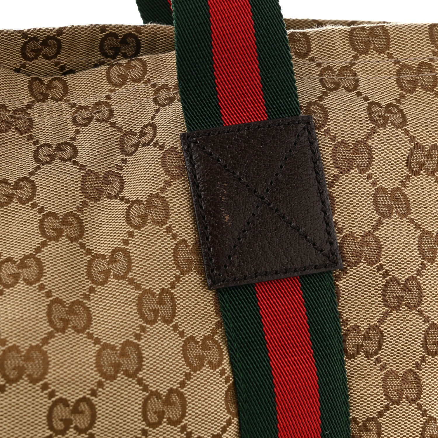 Gucci GG Monogram Medium Web Handle Vertical Tote Dark Brown 12 of 12