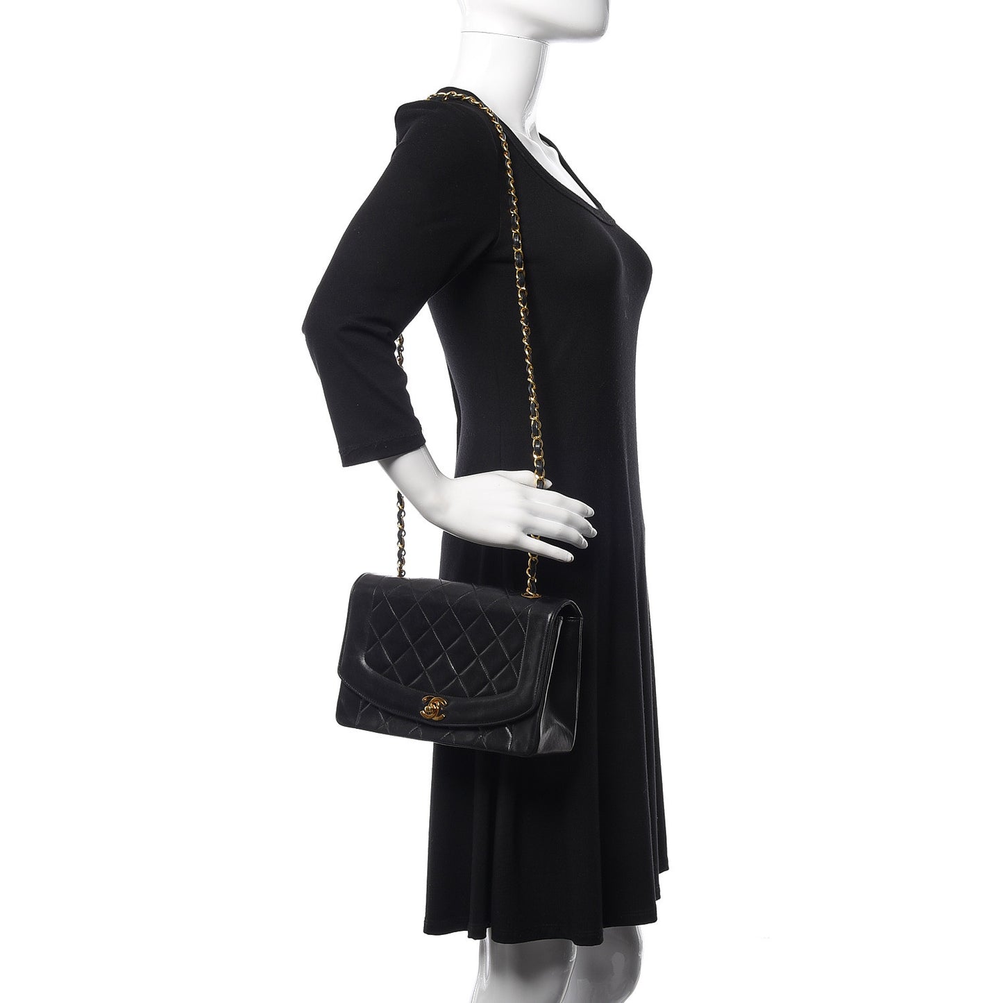 Lambskin Quilted Medium Single Flap Black