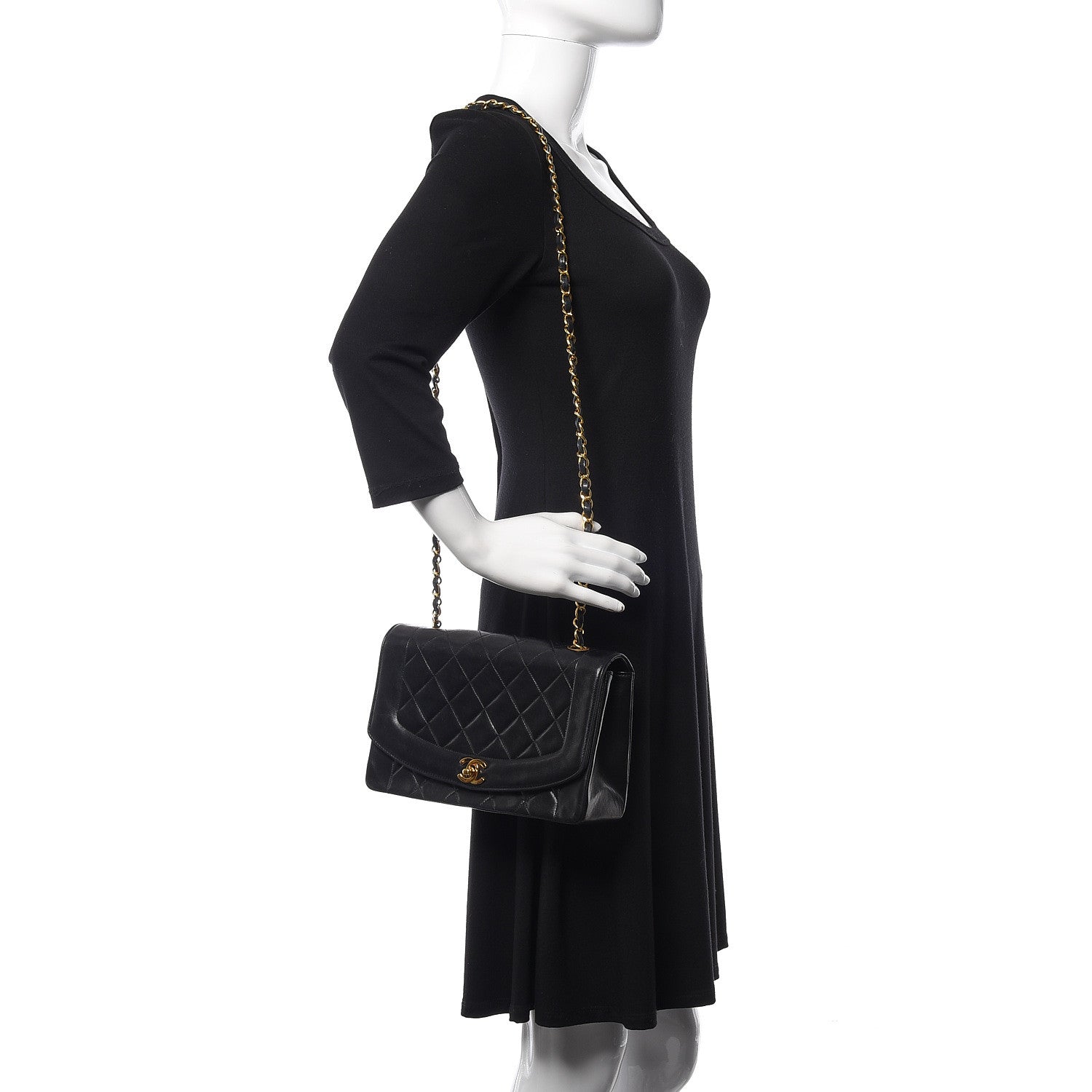 Chanel Lambskin Quilted Medium Single Flap Black 2 of 14
