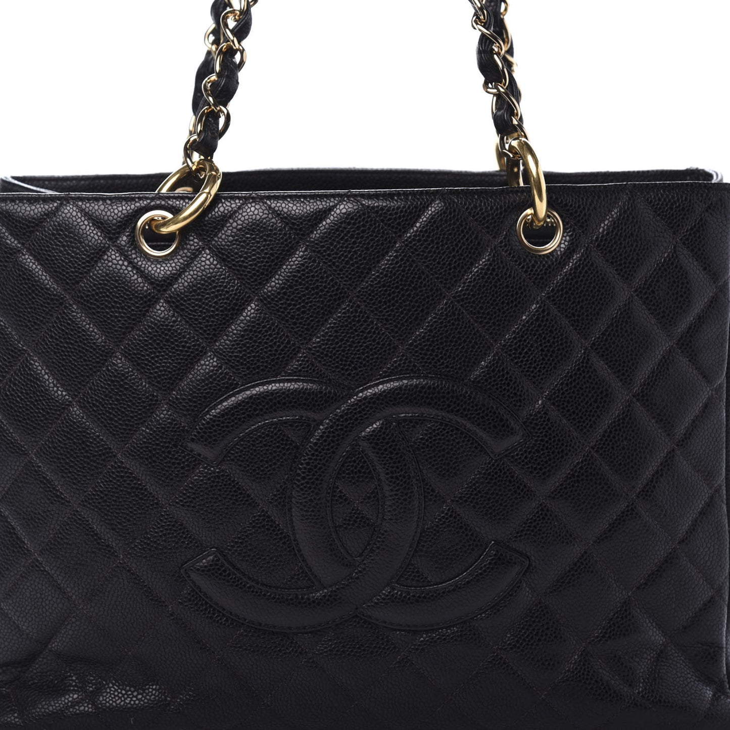 Caviar Quilted Grand Shopping Tote GST Black