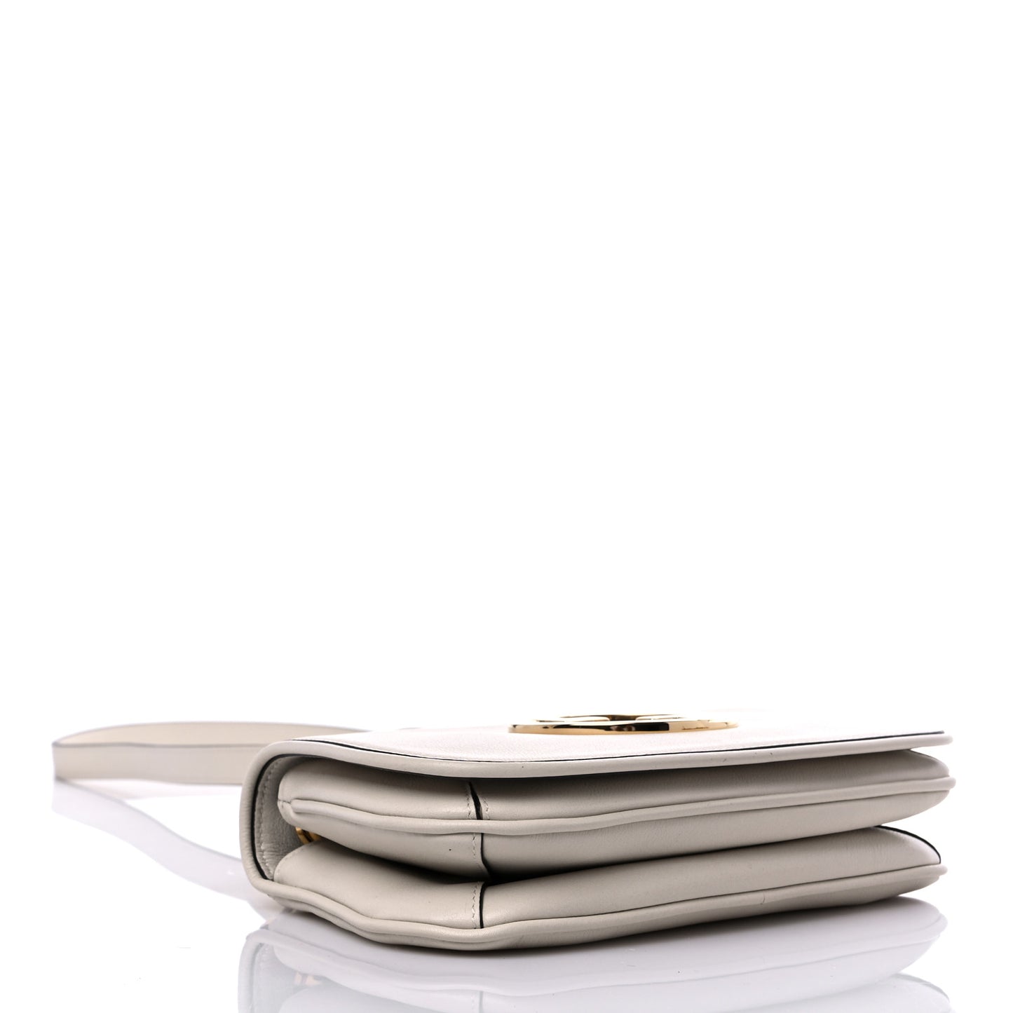 Roxy Calfskin Web Mini Blondie Shoulder Bag White