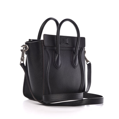 Celine Drummed Calfskin Nano Luggage Black 4 of 8